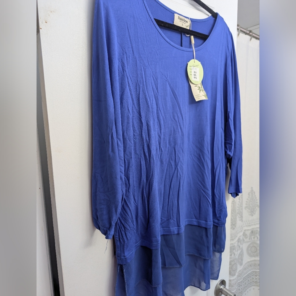 Bamboo Royal Blue Layered Top